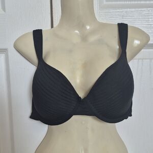 Kathy Ireland Black Striped Bra